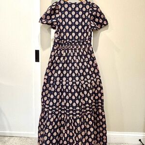 Somerset Maxi Dress size small Navy and Cream Patterned Dress